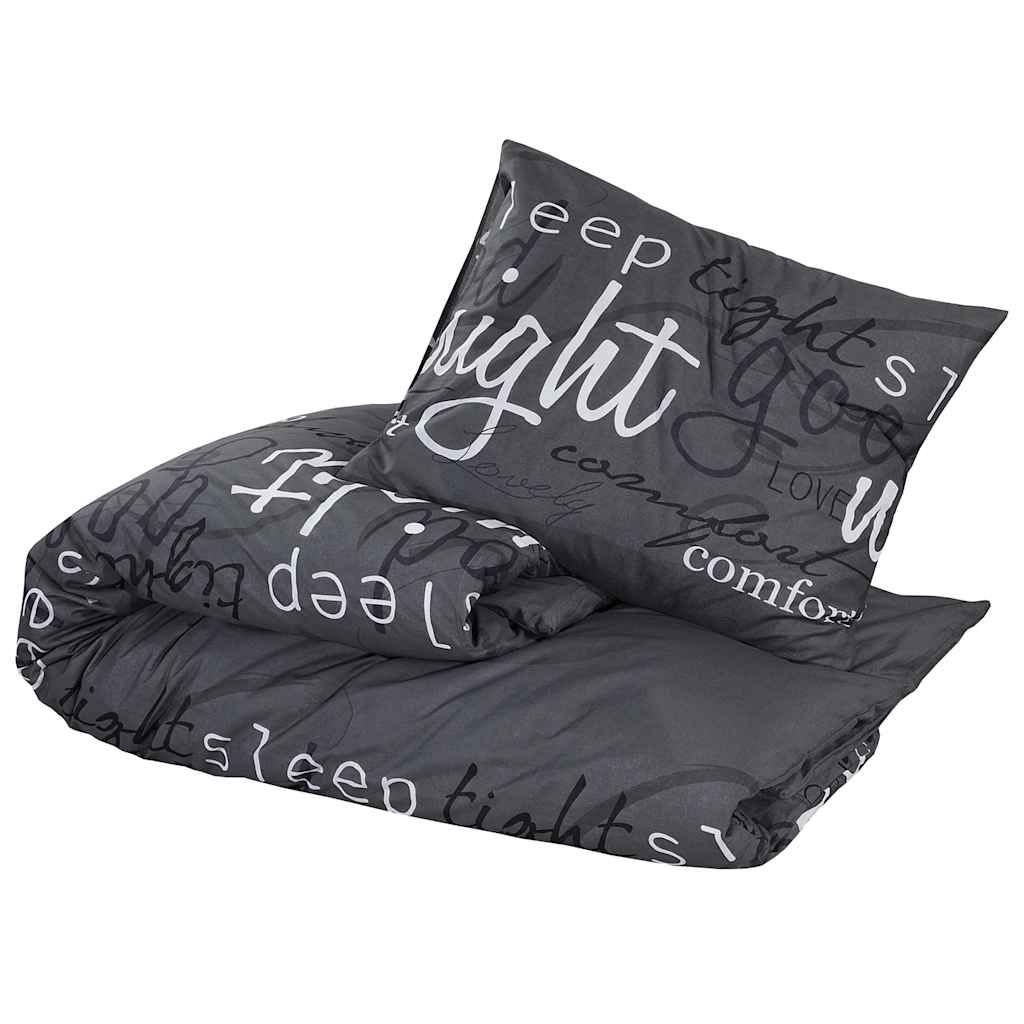 Vidaxl dekbedovertrekset 155x220 cm katoen zwart