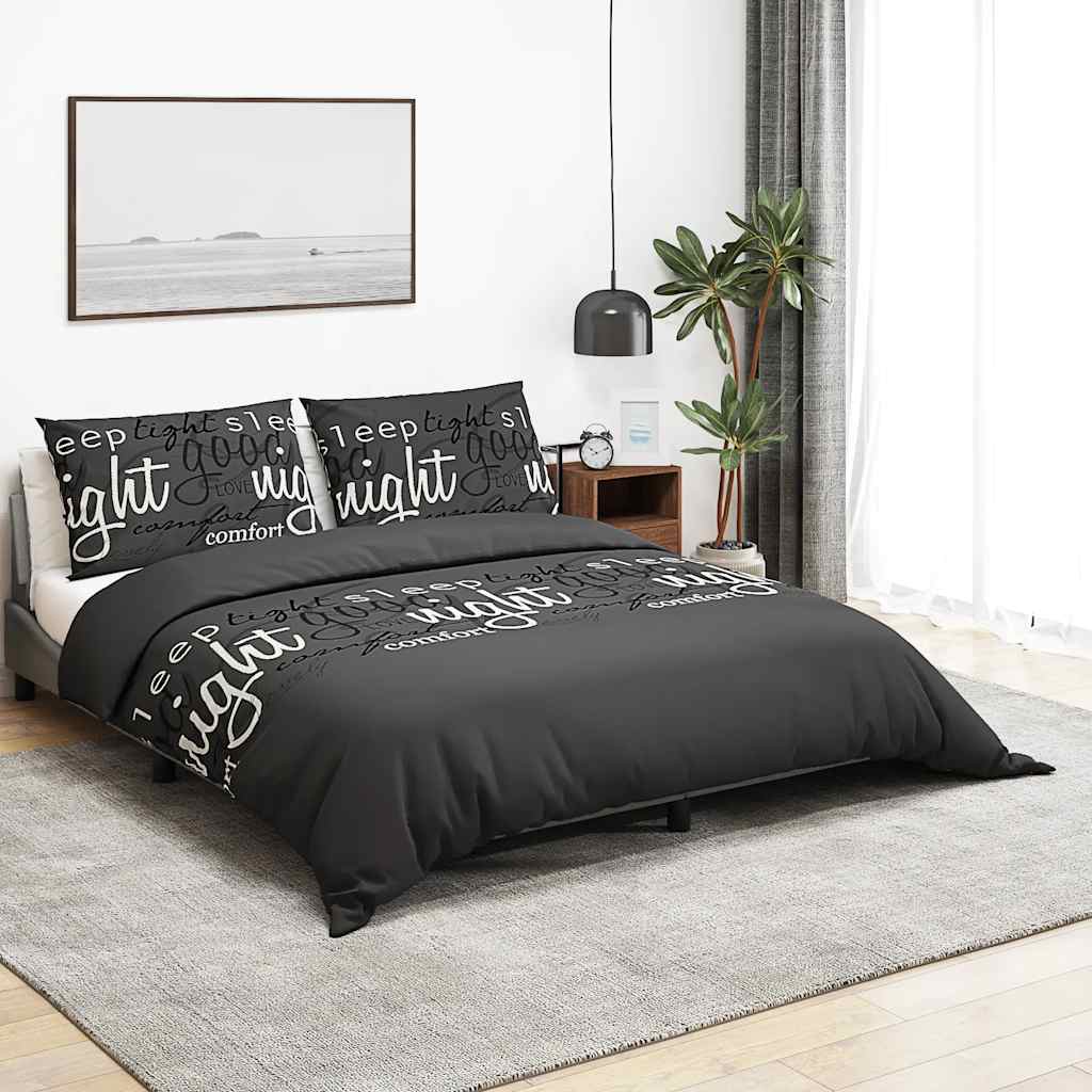 Vidaxl dekbedovertrekset 155x220 cm katoen zwart en wit