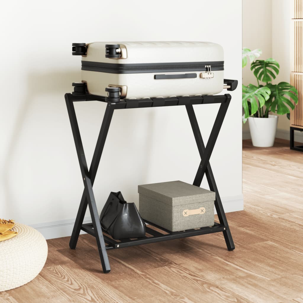 VidaXL Gepäckträger 68x38x58 cm Bambus Schwarz