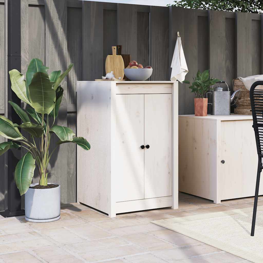 VidaXL Outdoor-Küchenschranktüren 50x9x82 cm Kiefernholz Weiß