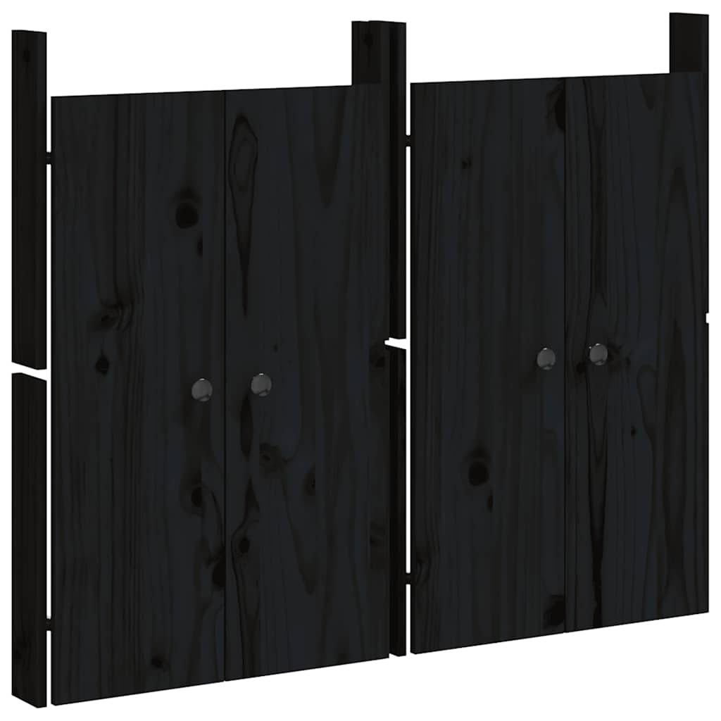 Vidaxl kastdeurtjes voor buitenkeuken meppel 2 st 50x9x82 cm grenenhout zwart