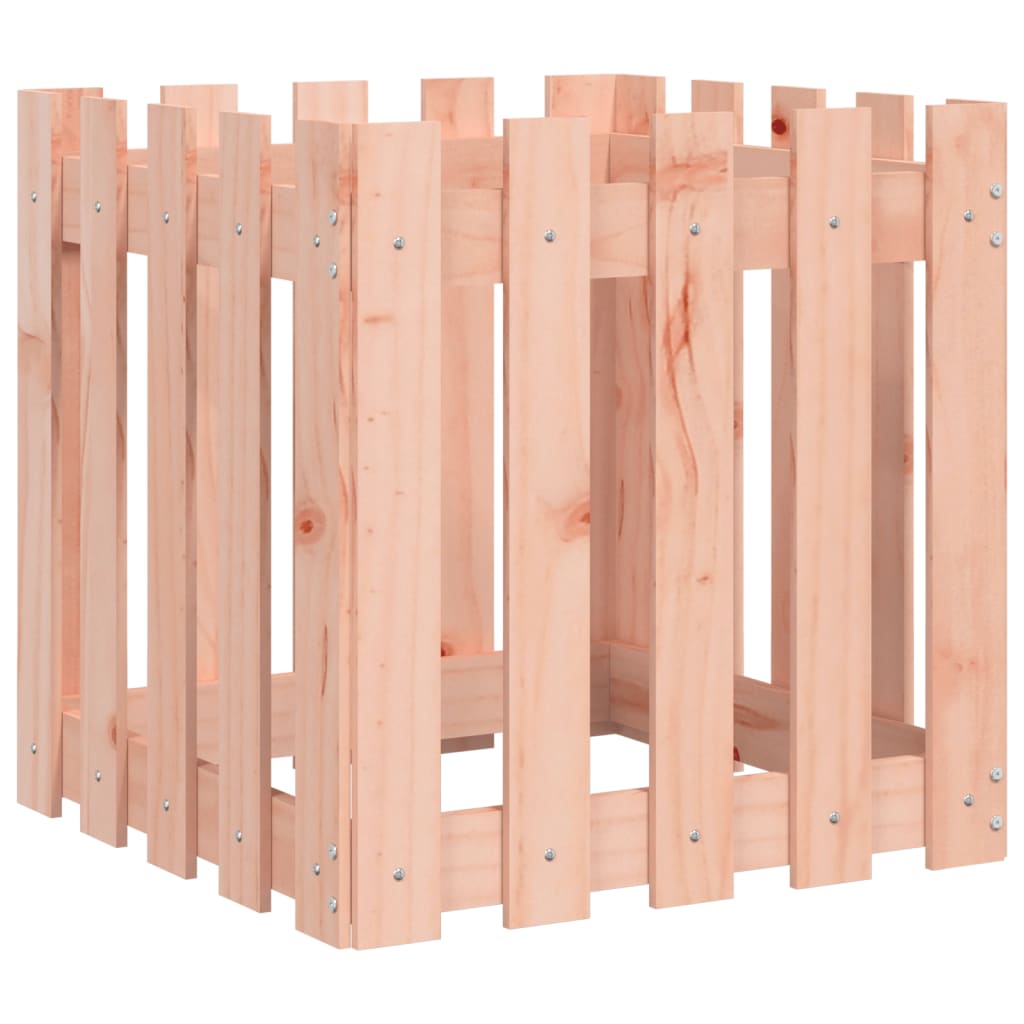 VidaXL Pflanzkübel mit Zaun-Design, 50 x 50 x 50 cm, massives Douglasienholz