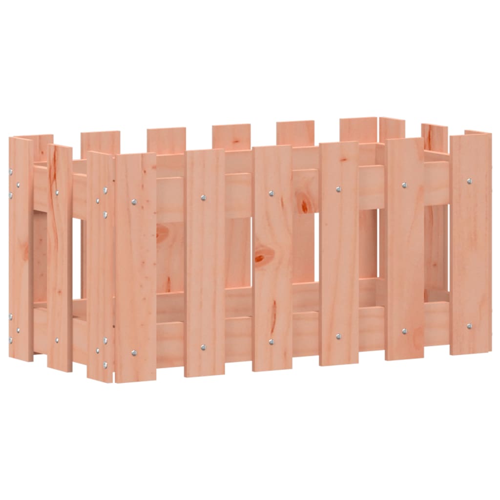 VidaXL Pflanzkübel mit Zaun-Design, 60 x 30 x 30 cm, massives Douglasienholz