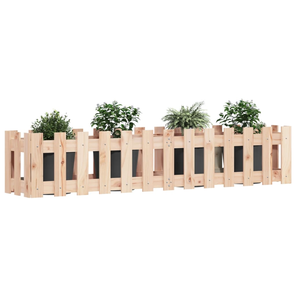 Vidaxl-Pflanzer mit Zaundesign 150 x 30 x 30 cm Kiefernholz