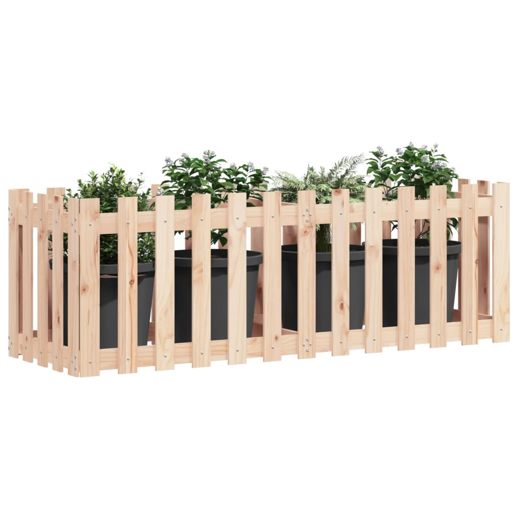 VIDAXL -Planzer mit Zaundesign 150x50x50 cm Kiefernholz