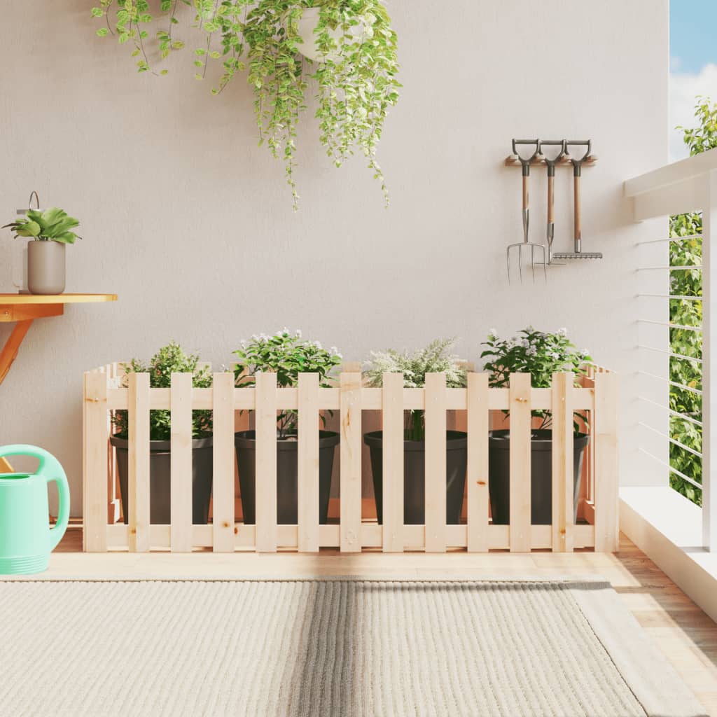 VIDAXL -Planzer mit Zaundesign 150x50x50 cm Kiefernholz
