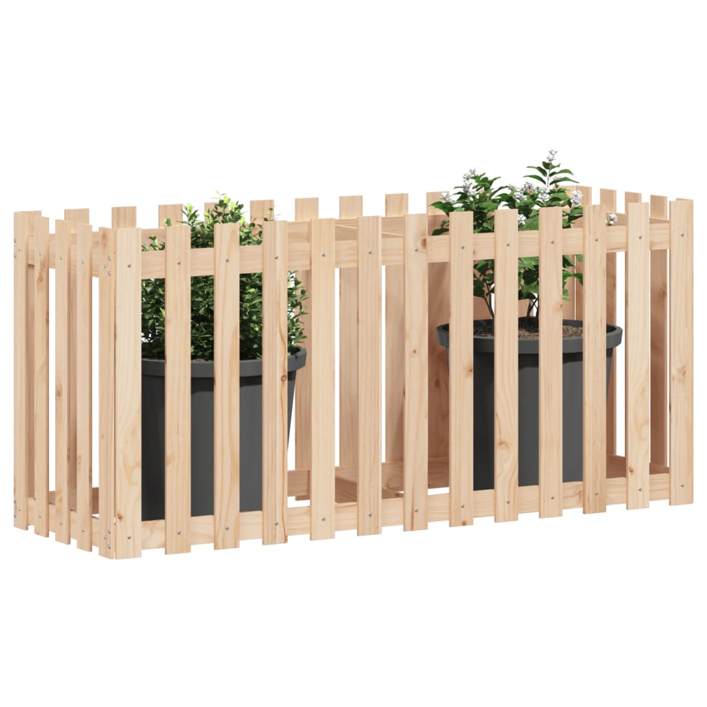 Vidaxl-Pflanzer mit Zaundesign 150 x 50 x 70 cm Kiefernholz