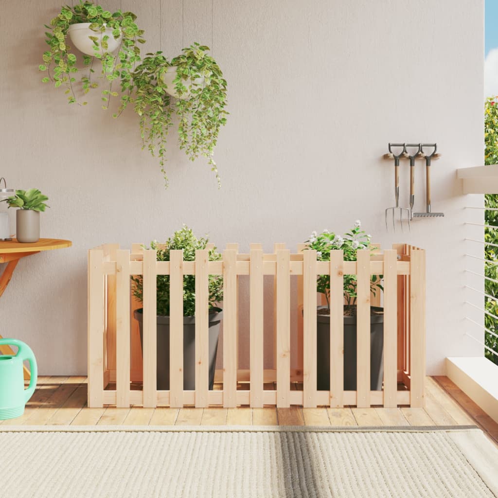 Vidaxl-Pflanzer mit Zaundesign 150 x 50 x 70 cm Kiefernholz