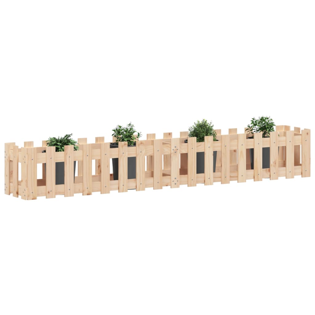VidaXL -Planzer mit Wandgestaltung 200x30x30 cm Kiefernholz angehoben
