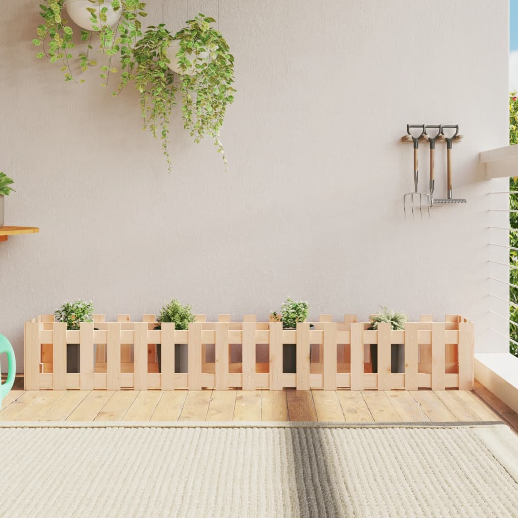 VidaXL -Planzer mit Wandgestaltung 200x30x30 cm Kiefernholz angehoben