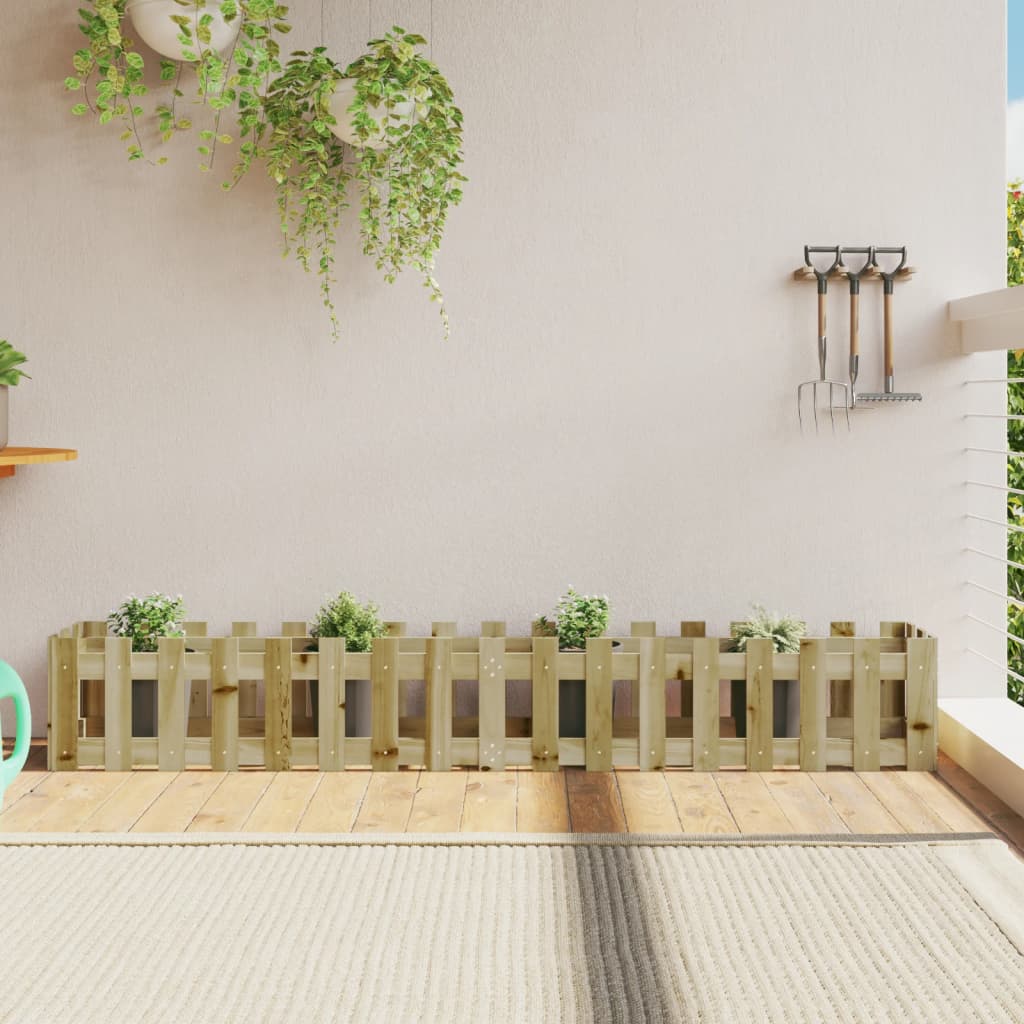 VIDAXL -Pflanzer reduziert HEK -Design 200x30x30 cm imprägniertes Holz