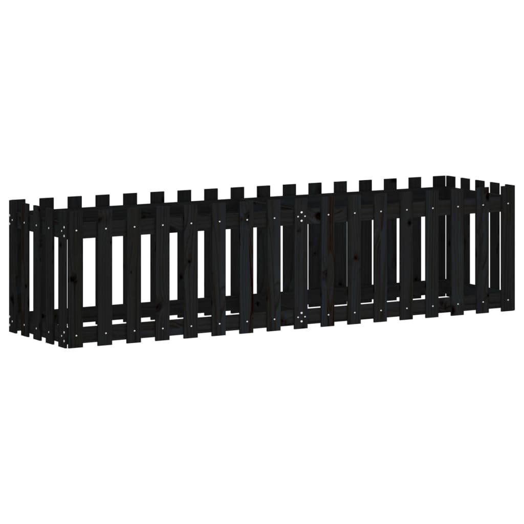 VidaXL Pflanzer Insent HEK Design 200x50x50 cm Kiefernholz schwarz