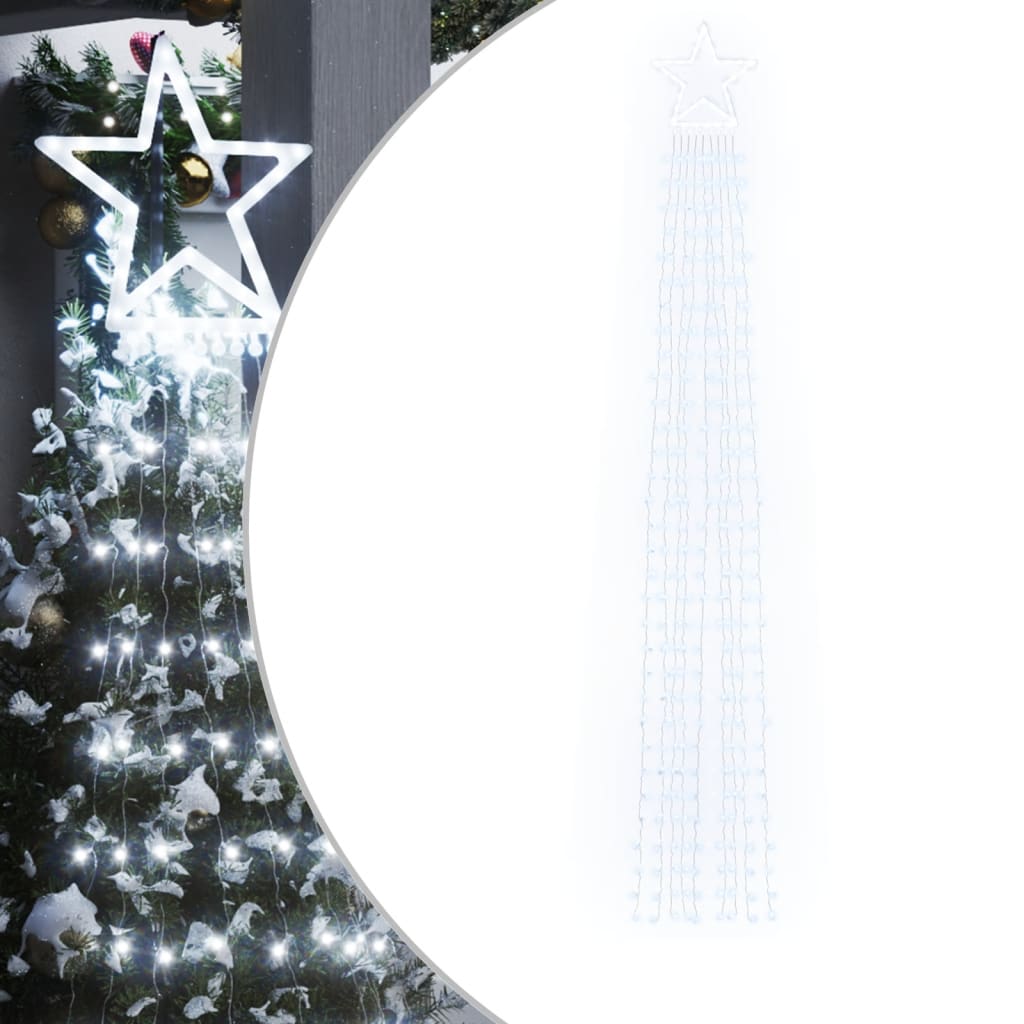 VidaXL Weihnachtsbaumbeleuchtung, 320 kaltweiße LEDs, 375 cm