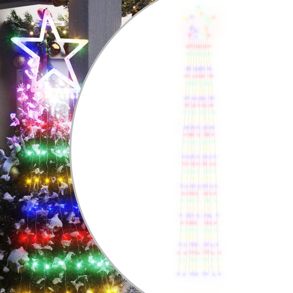 VidaXL Weihnachtsbaumbeleuchtung, 320 bunte LEDs, 375 cm