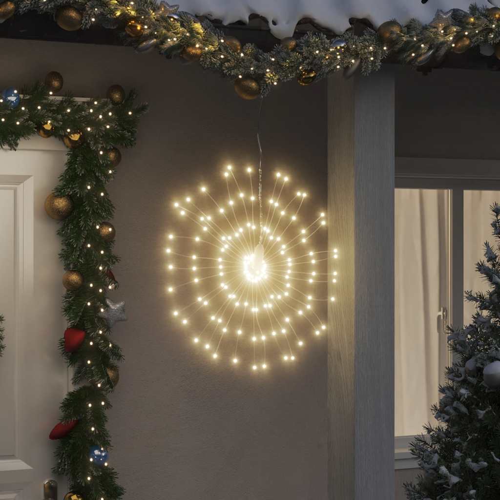 VidaXL Weihnachtslichter-Feuerwerk, 4 Stück, 140 warmweiße LEDs, 17 cm