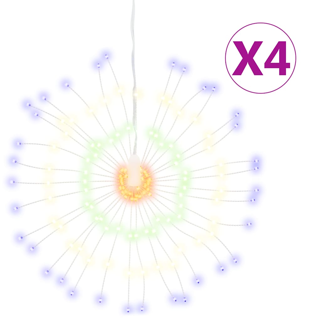 VidaXL Weihnachtslichter Feuerwerk 4 Stück 140 mehrfarbige LEDs 17 cm