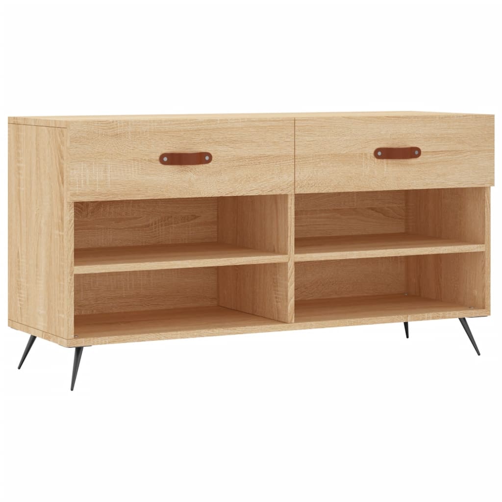 Vidaxx Schuhsofa 102x35x55 cm verarbeitetes Holz Sonoma Eichefarbe
