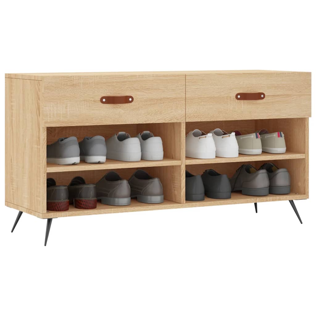 Vidaxx Schuhsofa 102x35x55 cm verarbeitetes Holz Sonoma Eichefarbe