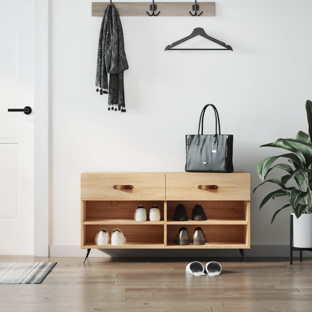 Vidaxx Schuhsofa 102x35x55 cm verarbeitetes Holz Sonoma Eichefarbe
