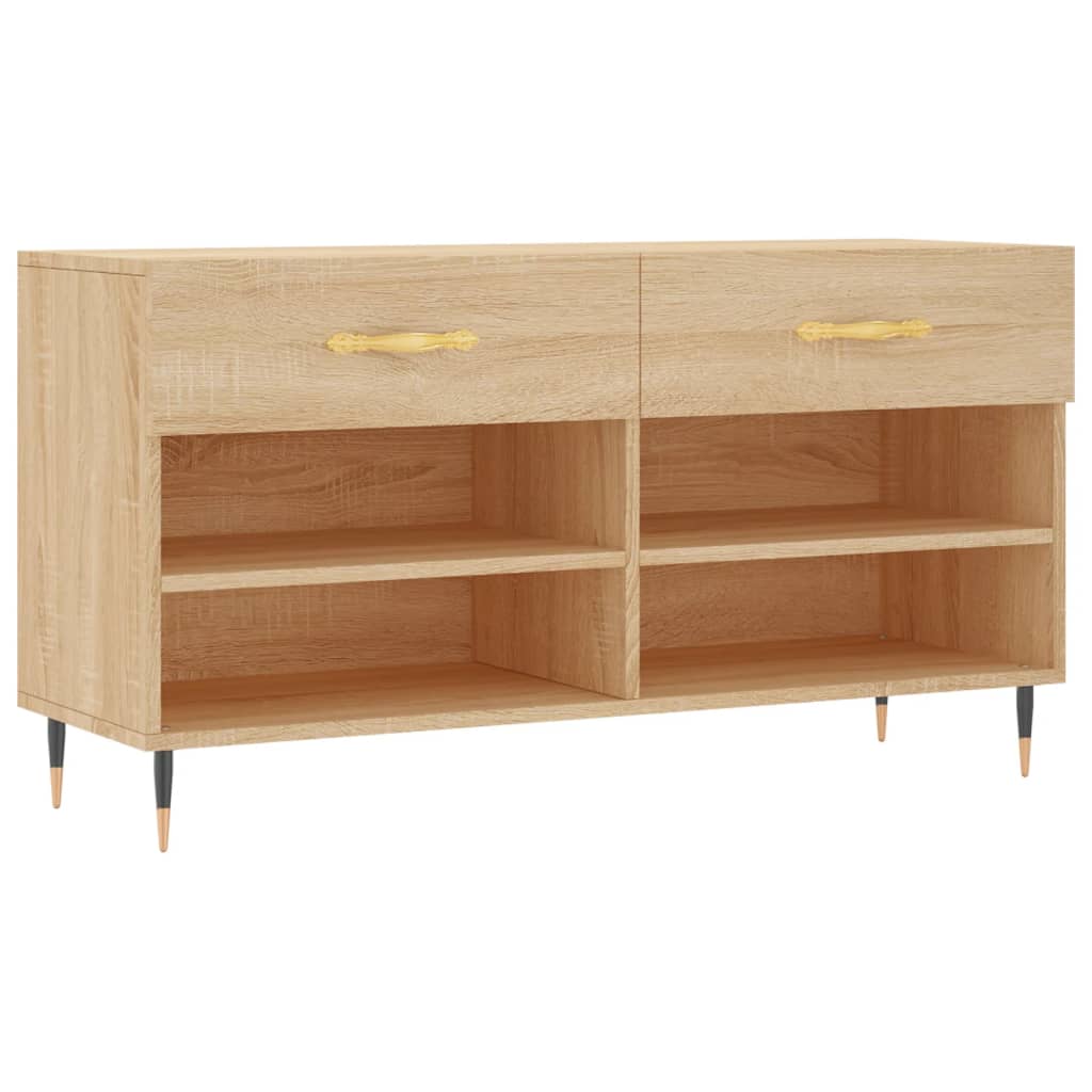 Vidaxx Schuhsofa 102x35x55 cm verarbeitetes Holz Sonoma Eichefarbe