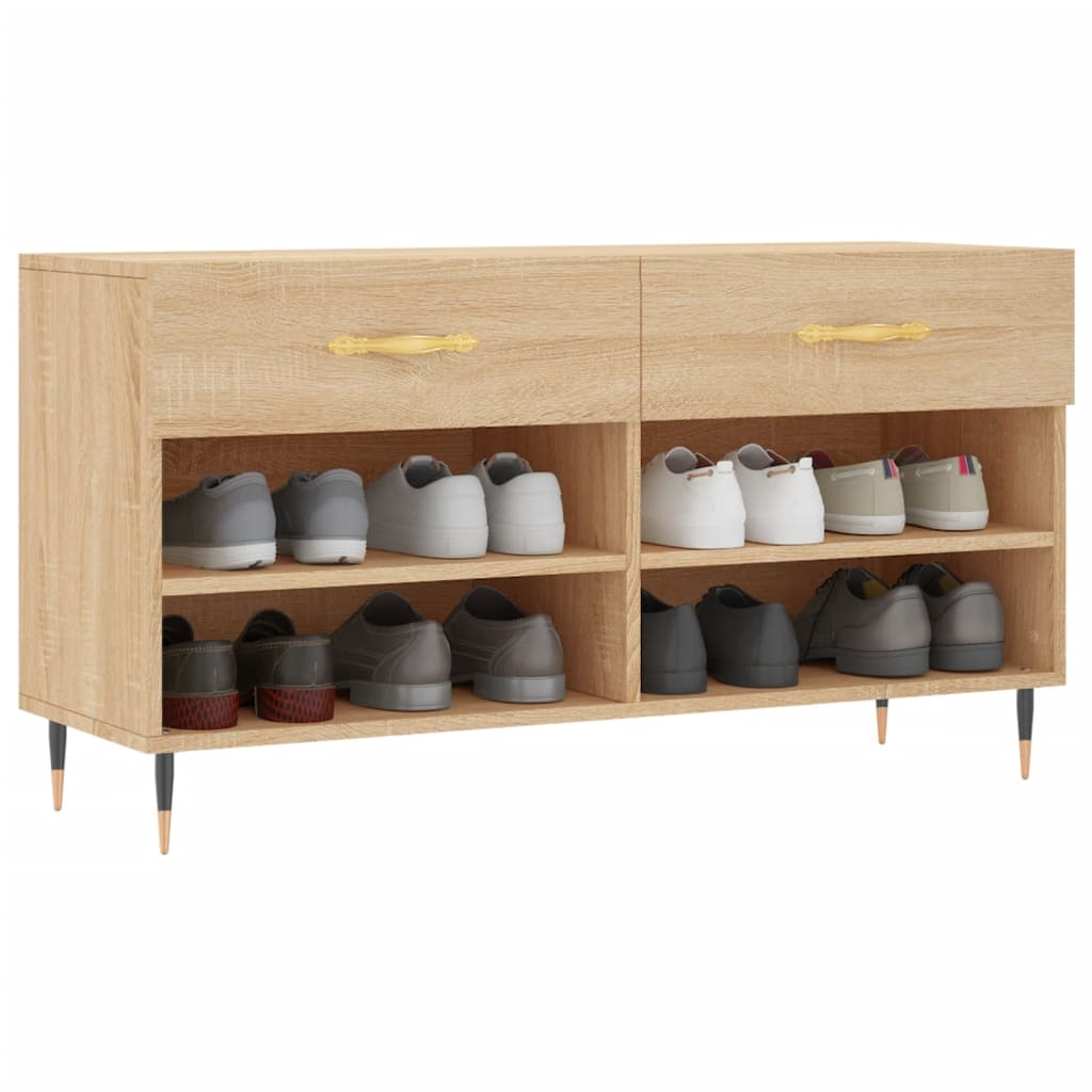 Vidaxx Schuhsofa 102x35x55 cm verarbeitetes Holz Sonoma Eichefarbe
