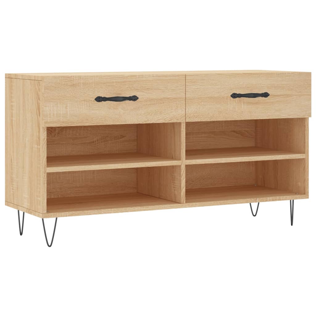 Vidaxx Schuhsofa 102x35x55 cm verarbeitetes Holz Sonoma Eichefarbe