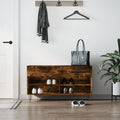 Vidaxxl -Schuhsofa 102x35x55 cm verarbeiteter Holzgeräuchchen -Eiche gefärbt