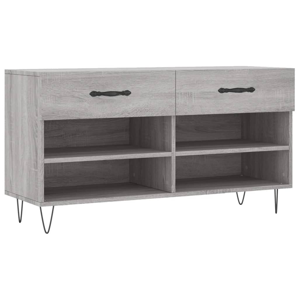Vidaxx Schuhsofa 102x35x55 cm verarbeitetes Holzgrau Sonoma Eiche Farbe
