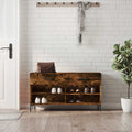 Vidaxxl -Schuhsofa 102x35x55 cm verarbeiteter Holzgeräuchchen -Eiche gefärbt