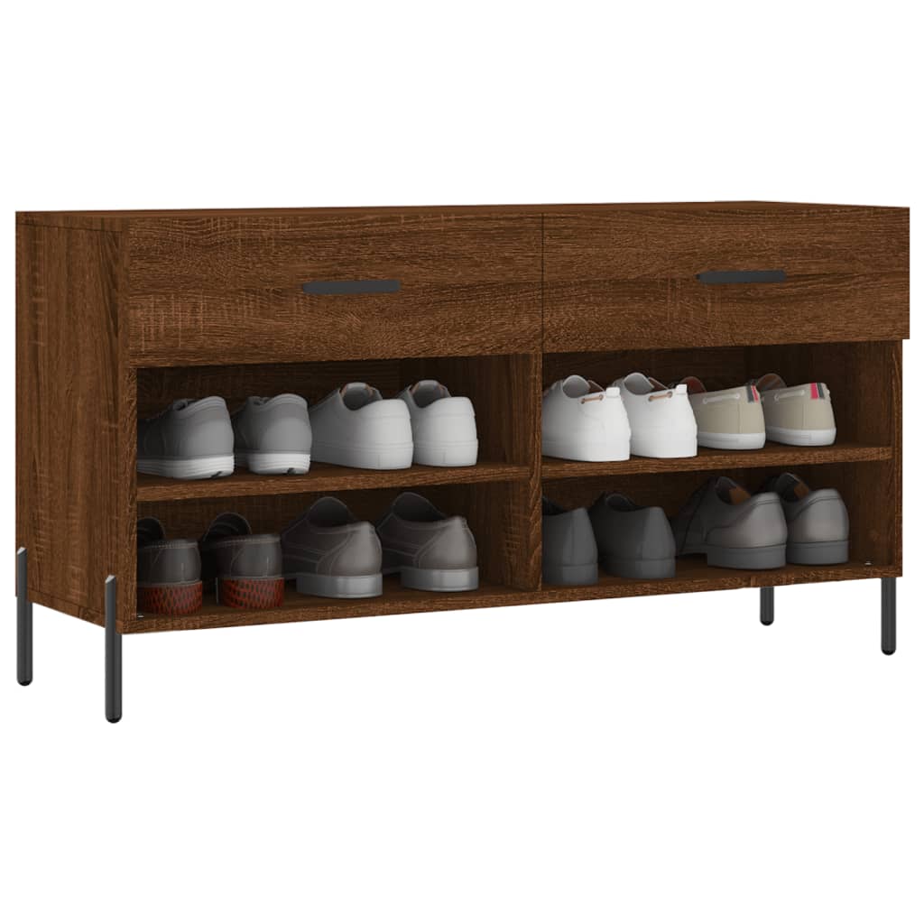 Vidaxx Schuhsofa 102x35x55 cm verarbeitetes Holz Sonoma Eichefarbe