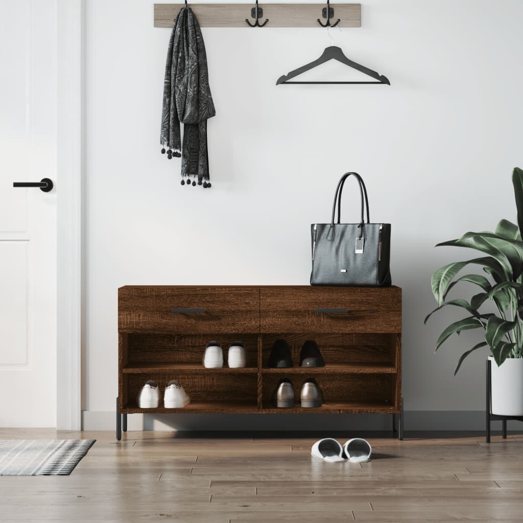 Vidaxx Schuhsofa 102x35x55 cm verarbeitetes Holz Sonoma Eichefarbe