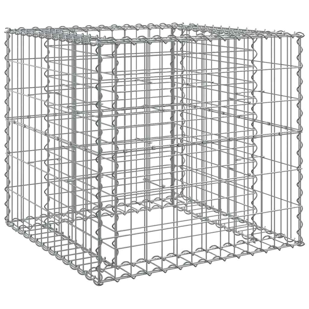 VidaXL Gabione 70x70x65 cm galvanisiert Eisensilberfarben