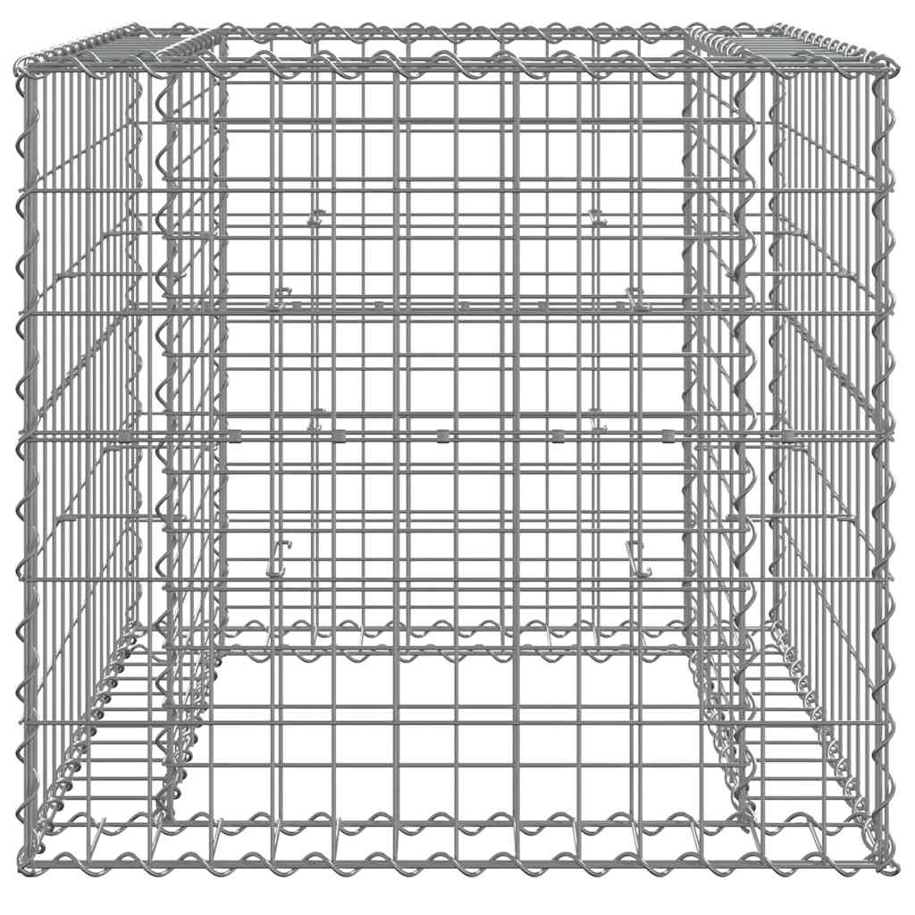 VidaXL Gabione 70x70x65 cm galvanisiert Eisensilberfarben