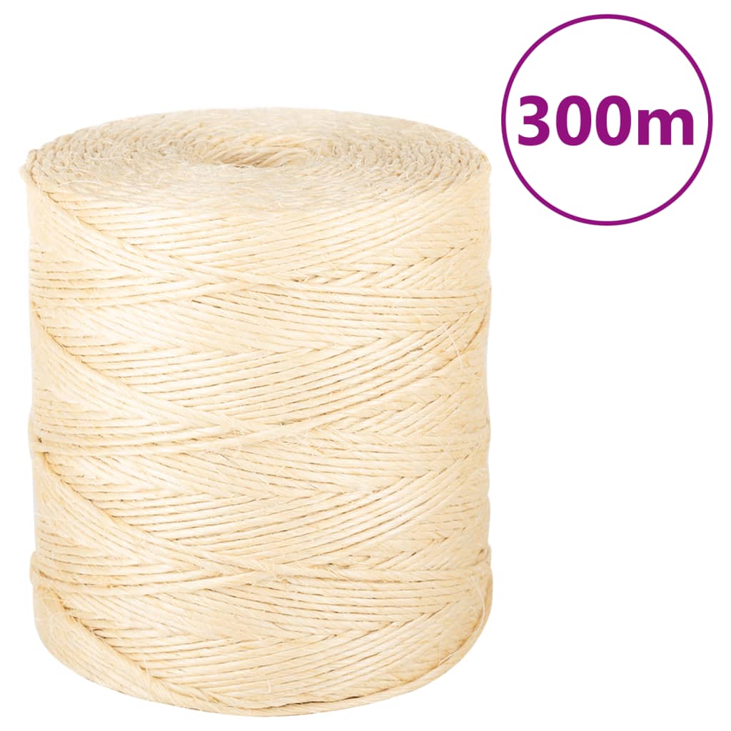 VidaXL Seil 2 mm 300 m 100% Sisal