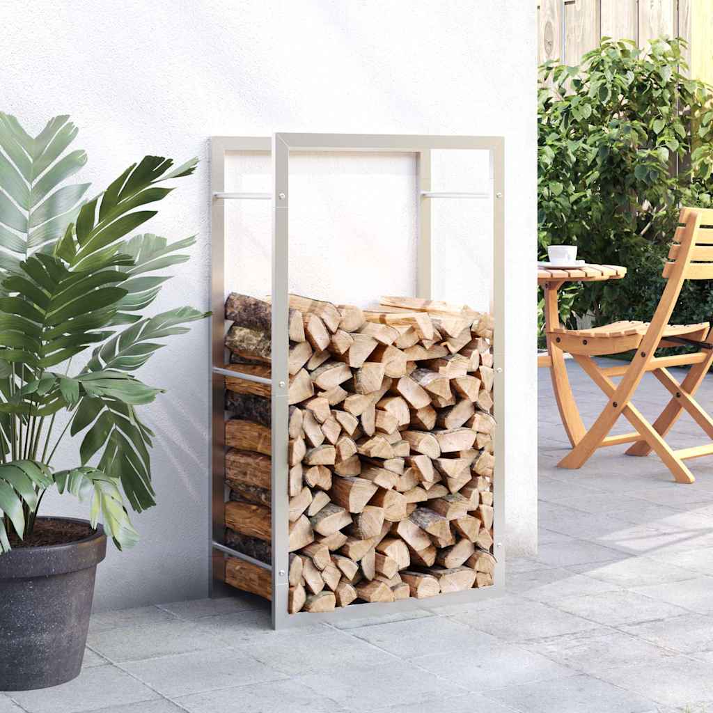 VidaXL Brennholzregal 50x28x94 cm Edelstahl