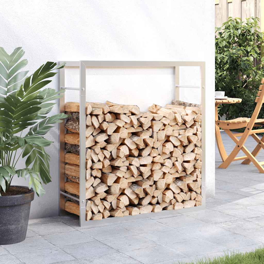 VidaXL Brennholzregal 80x28x86 cm Edelstahl