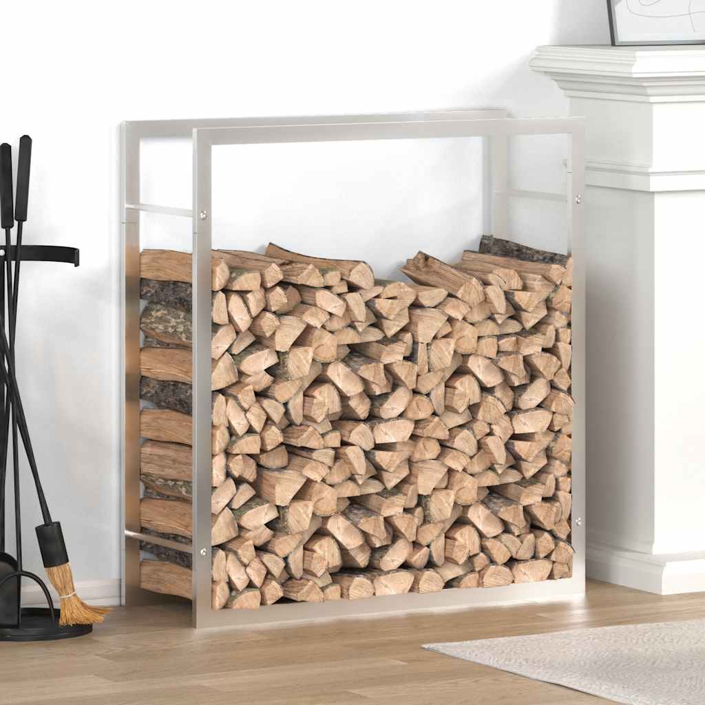 VidaXL Brennholzregal 80x28x86 cm Edelstahl