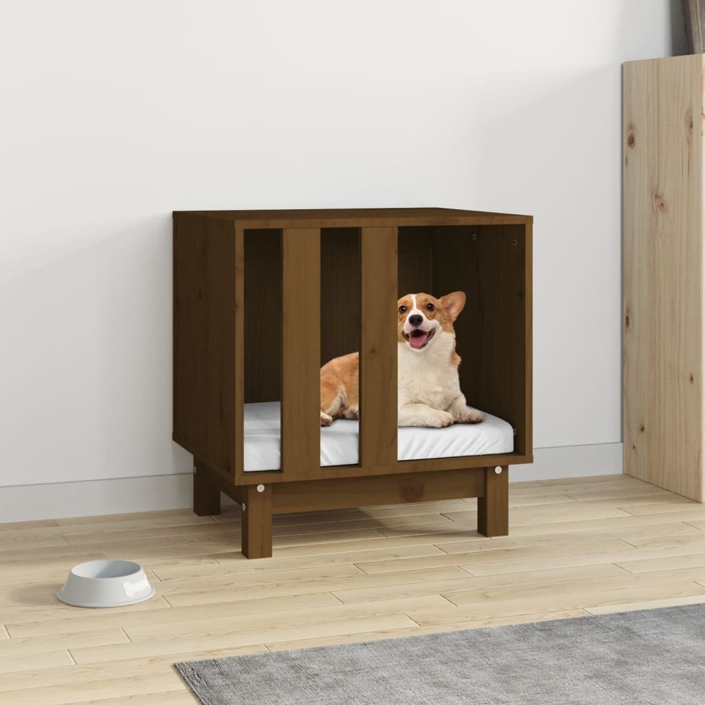 VidaXL Hunde-Loft 50x40x52 cm Festkiefer Honigbraun