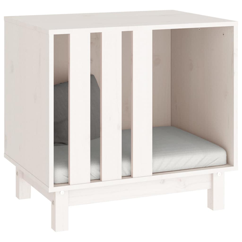 Vidaxl hondenhok 60x45x57 cm massief grenenhout wit