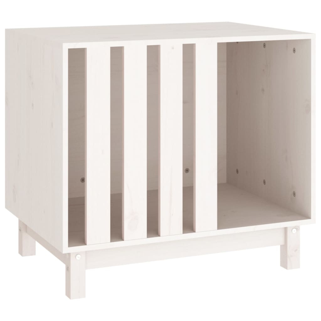 Vidaxxl Hundeloft 70x50x62 cm Festkiefer weiß