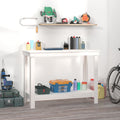 VidaXL Werkbank 110x50x80 cm Festkiefer weiß