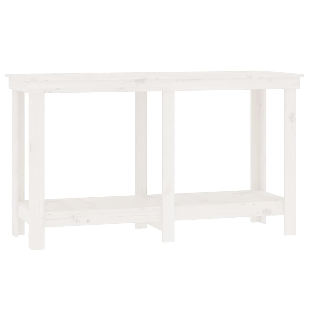 VidaXL Werkbank 140x50x80 cm Festkiefer weiß