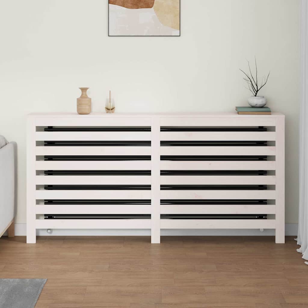 Vidaxl radiatorombouw 169x19x84 cm massief grenenhout wit