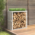Vidaxl houtblokhouder 108x52x106 cm massief grenenhout wit