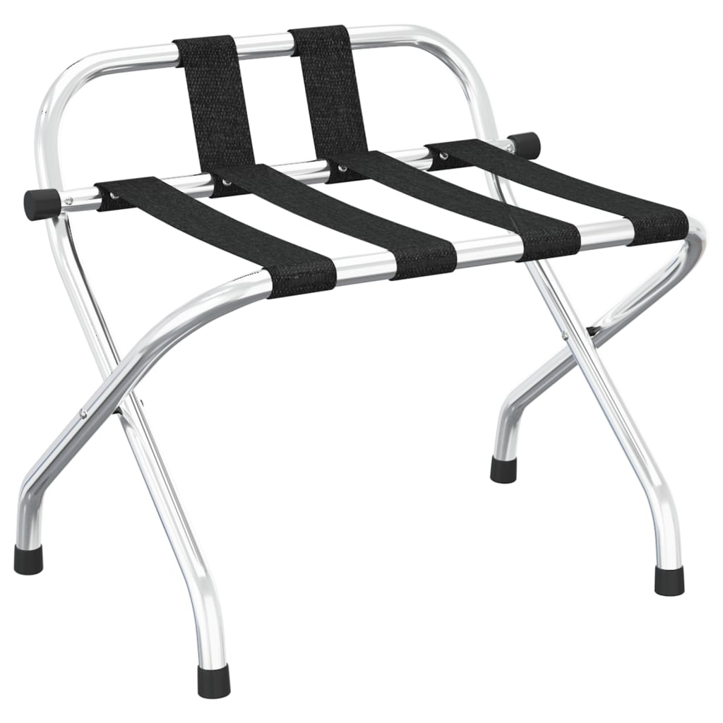 Vidaxl bagagerek met rugleuning zilver 56x39x52cm