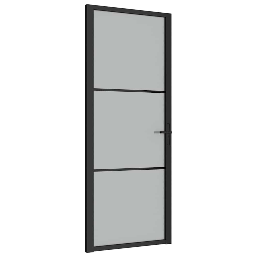 VIDAXL Innentür 83x201,5 cm Mattglas und Aluminium schwarz