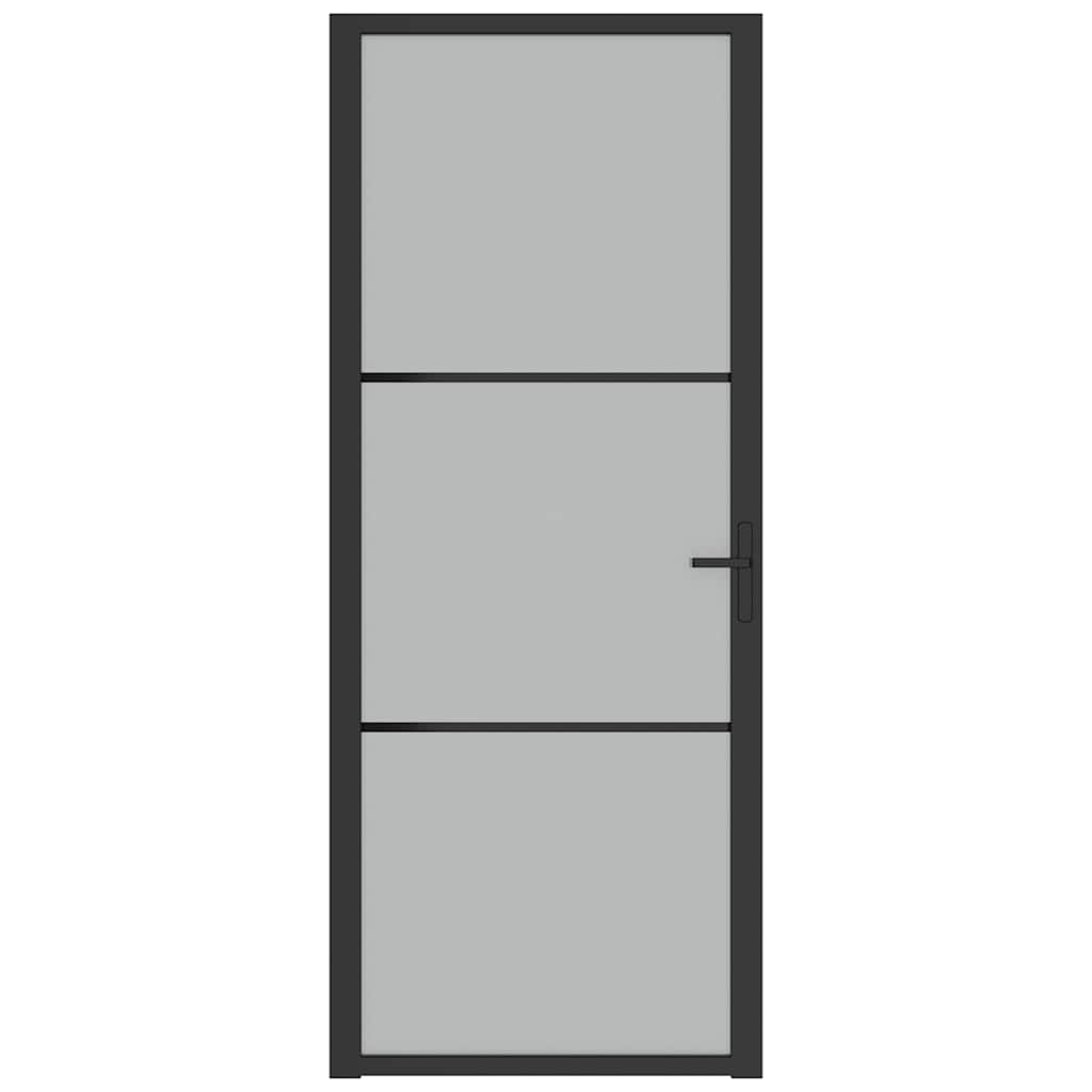 VIDAXL Innentür 83x201,5 cm Mattglas und Aluminium schwarz