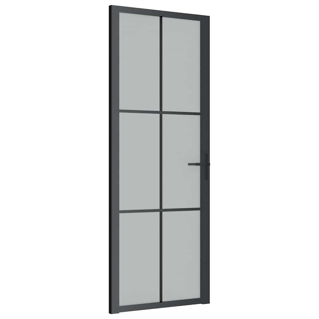 Vidaxl binnendeur 76x201,5 cm matglas en aluminium zwart