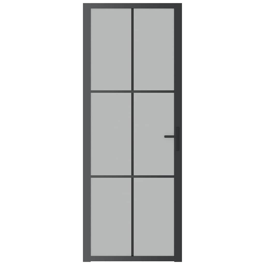 Vidaxl binnendeur 76x201,5 cm matglas en aluminium zwart