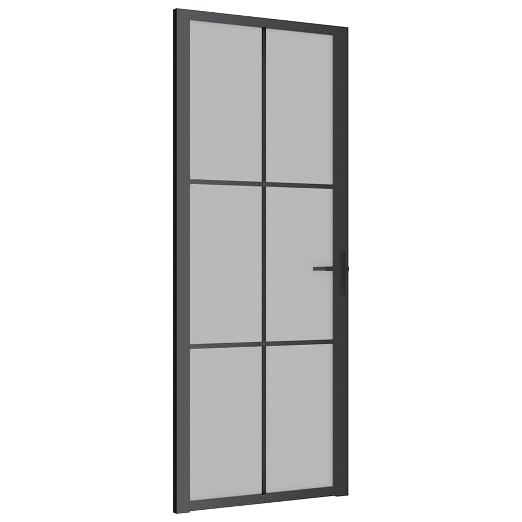 VIDAXL Innentür 83x201,5 cm Mattglas und Aluminium schwarz